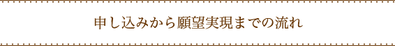 申し込みから願望実現までの流れ