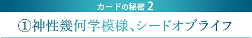 カードの秘密2/①神性幾何学模様、シードオブライフ