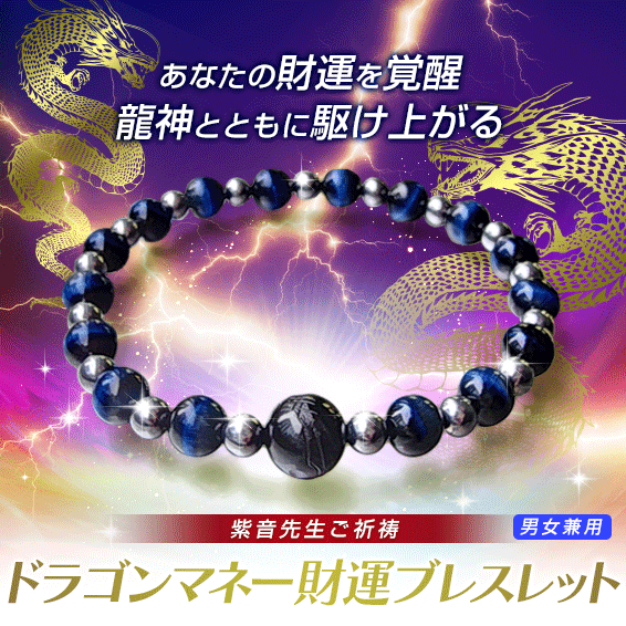 あなたの財運を覚醒／龍神とともに駆け上がる／/紫音先生ご祈祷/ドラゴンマネー財運ブレスレット（男女兼用）