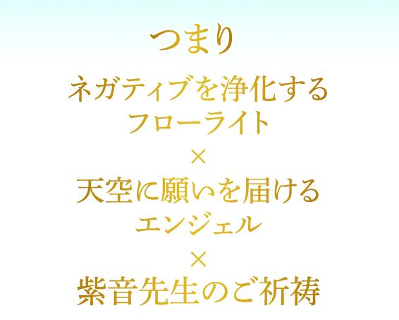 つまり／ネガティブを浄化するフローライト×天空に願いを届けるエンジェル×紫音先生のご祈祷