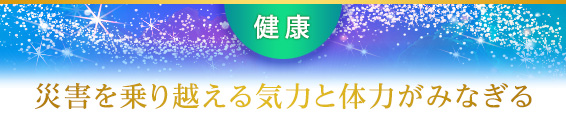 健康：災害を乗り越える気力と体力がみなぎる