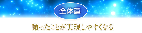 全体運／願ったことが実現しやすくなる