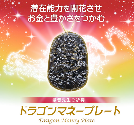 潜在能力を開花させお金と豊かさをつかむ/紫音先生ご祈祷/ドラゴンマネープレート/DRAGON MONEY PLATE