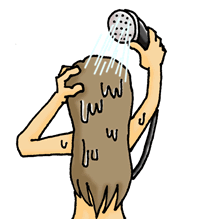 髪を洗う女性　イメージ