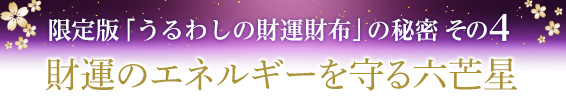 限定版「うるわしの財運財布」の秘密その４．財運のエネルギー守る六芒星